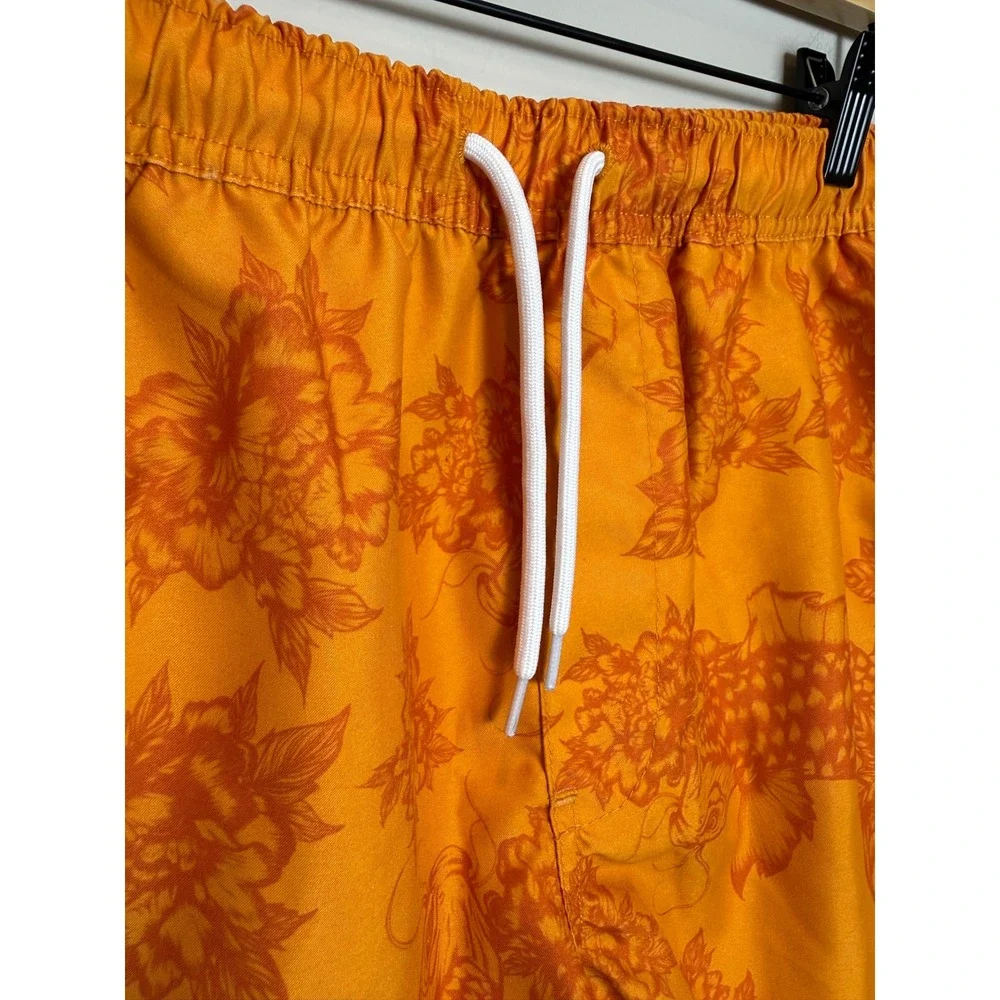 Empyre Ollie Board Short Mens S Koi Fish Orange‎ 4 Inch Inseam Tropical Swim